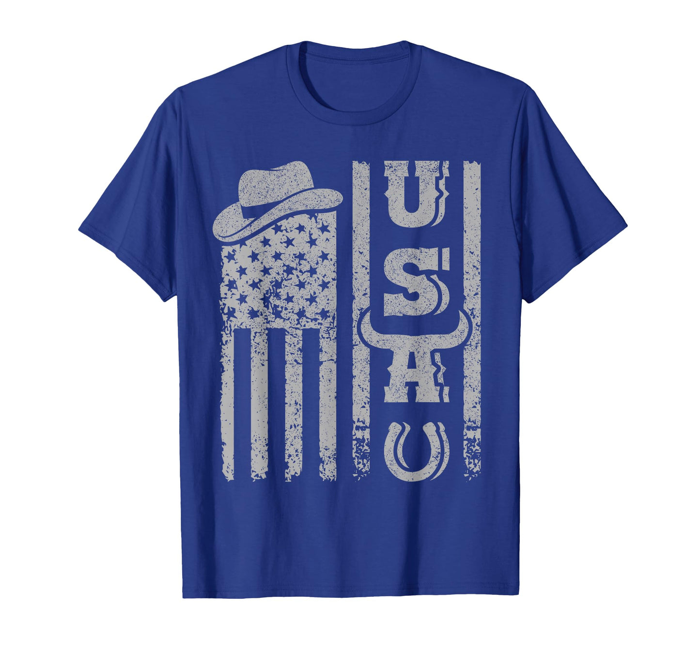Western American Flag Cowboy Men Teen Boys Kids Southern USA T-Shirt