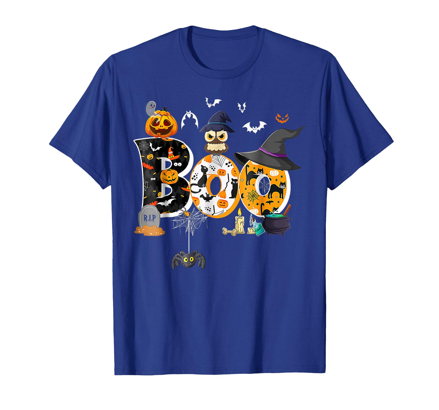 Boo Creepy Owl Pumpkin Ghost Funny Halloween Costume T-Shirt