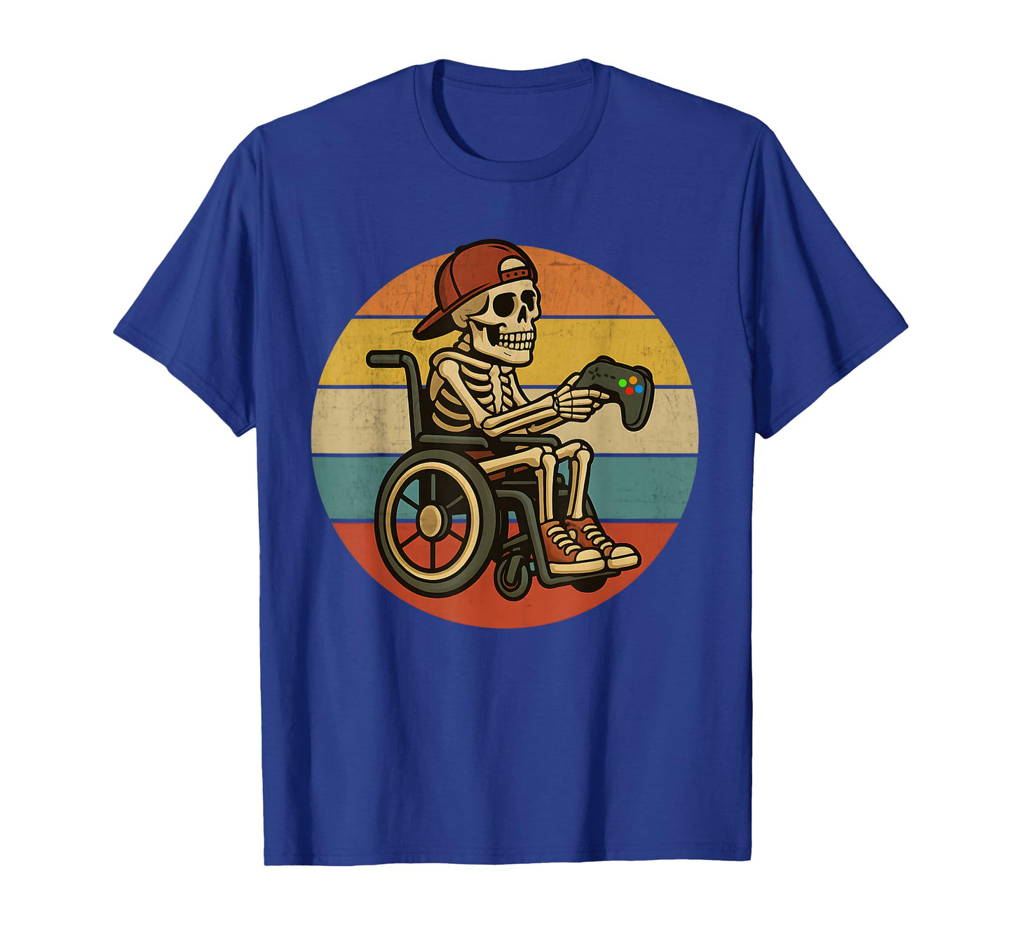 Wheelchair Gaming Skeleton Gamer Disabled Handicap Boys Kids T-Shirt