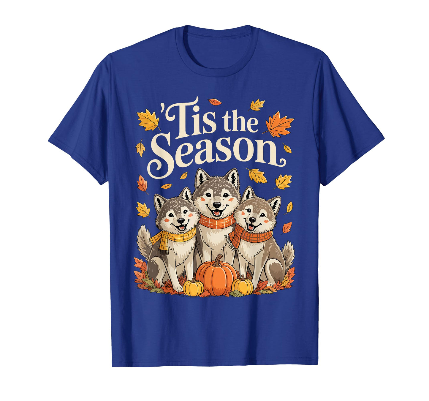Tis The Season Wolf Fall Autumn Pumpkin T-Shirt