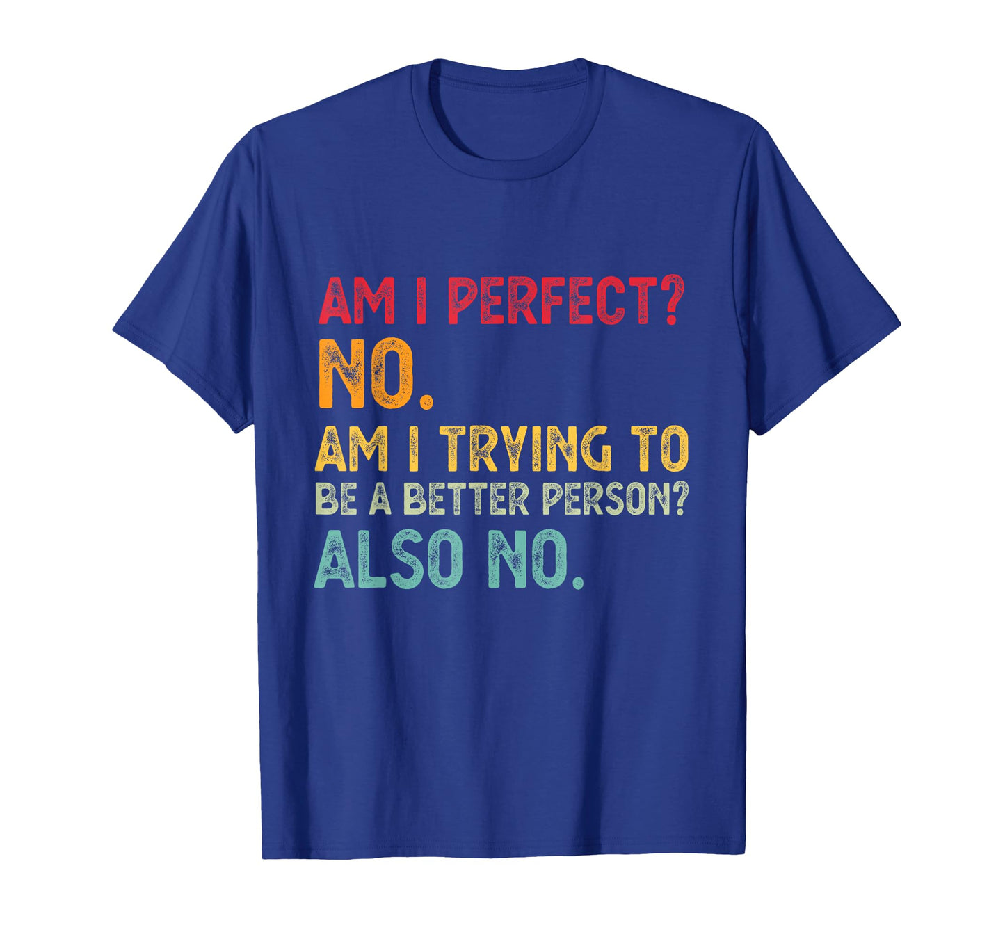 Am I Perfect? No. Am I Trying To Be A Better Person Funny T-Shirt