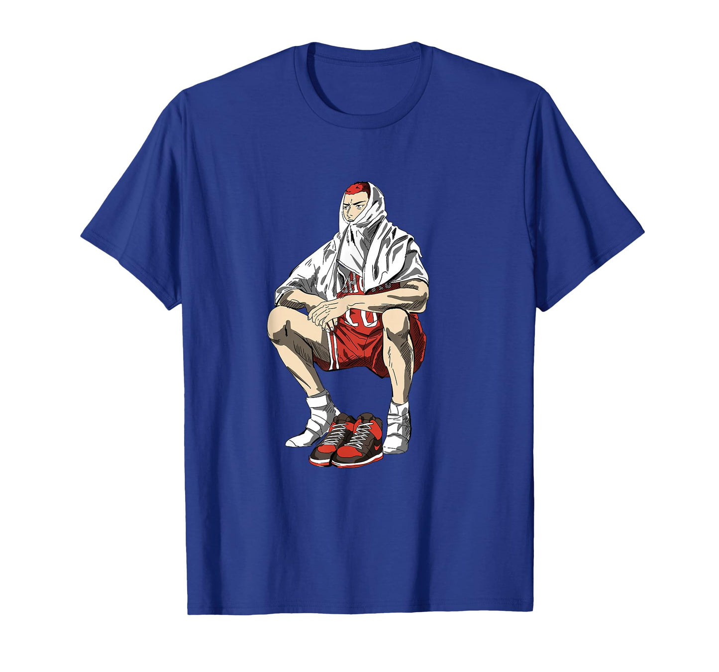 Bokchu Hanamichi Sakuragi Anime Cartoon T-Shirt, Black, Small, Unisex-Adults, Short Sleeve, T-Shirt, Casual, Trendy