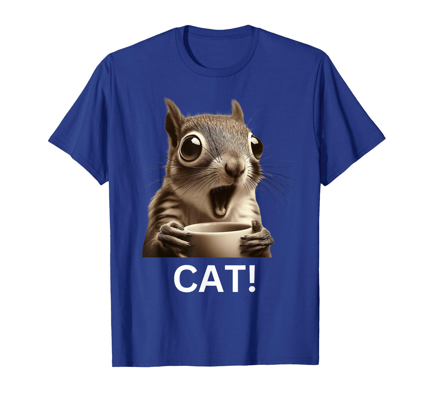 Oh Look Cat Surprised Coffee Squirrel funny humor T-Shirt