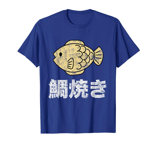Japanese Writing Tshirt Taiyaki Kanji Shirt Men Distressed T-Shirt