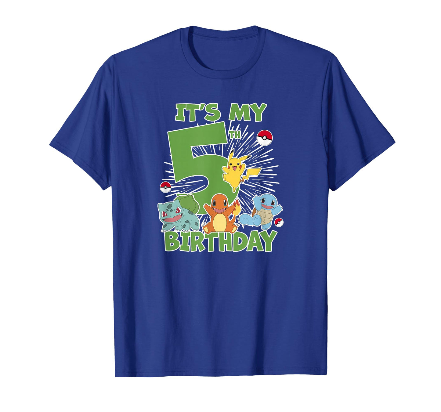 Pokémon It's My 5th Birthday Kanto Starters Celebration T-Shirt