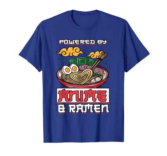 Powered by Anime & Ramen Merchandise Japanese Style Cute T-Shirt