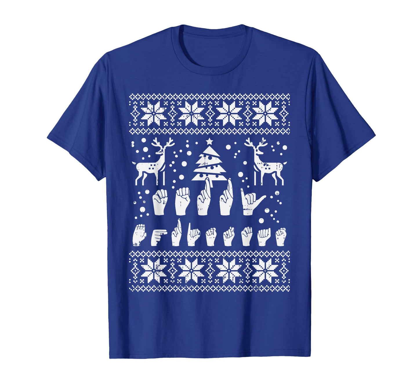 Merry Christmas Sign Language ASL Deaf Ugly Christmas Gift T-Shirt