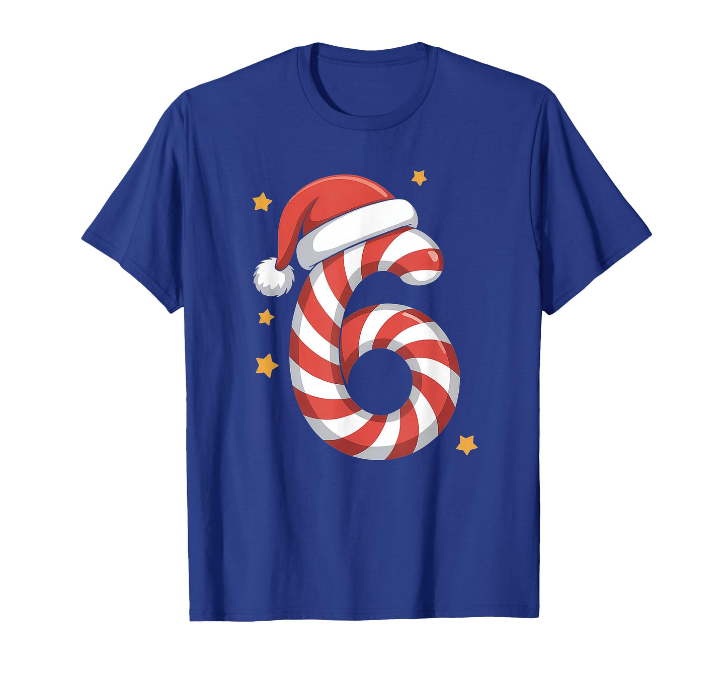 Xmas Candy Cane 6 Santa Hat Six Seven Matching Christmas T-Shirt
