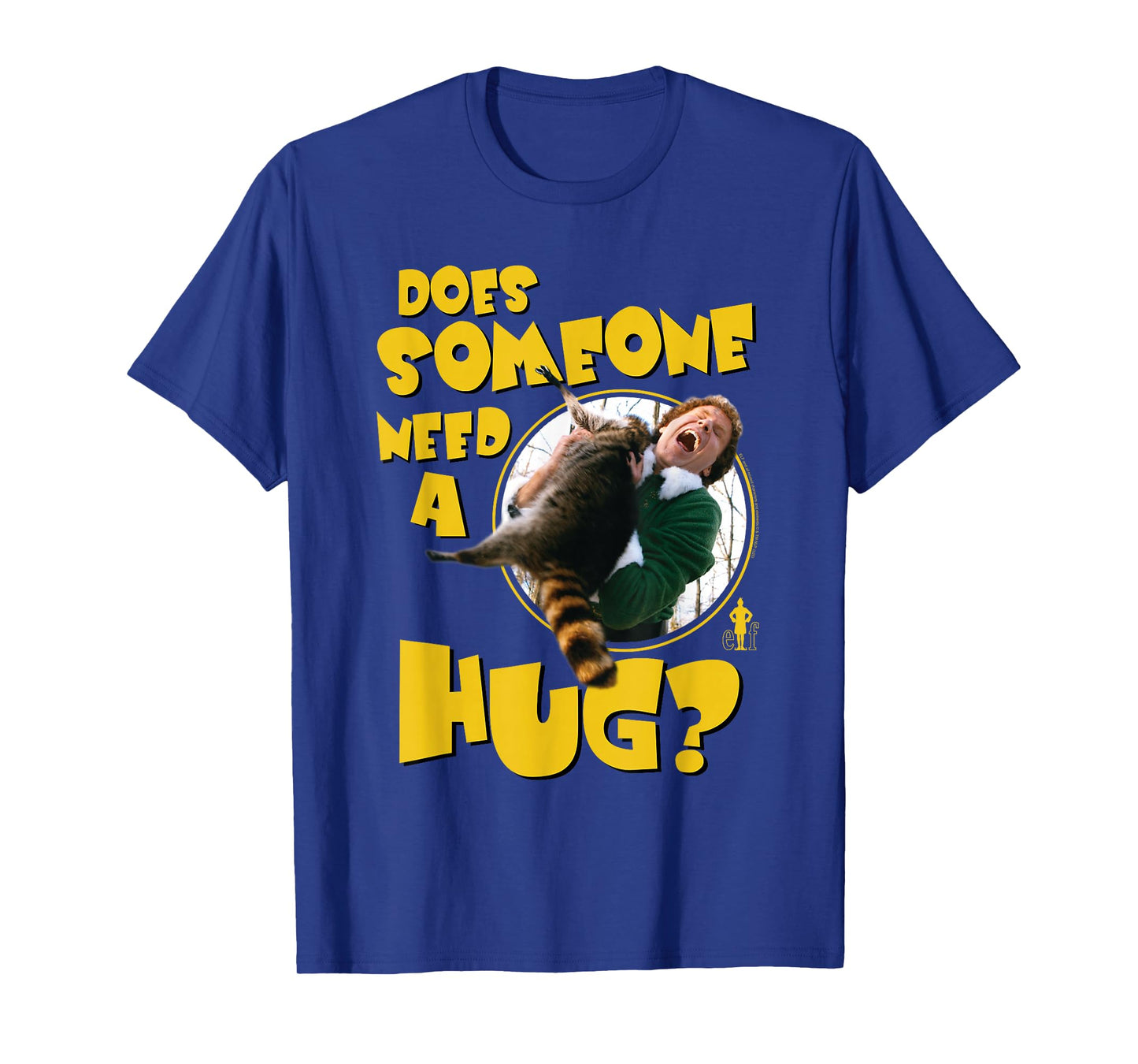 Elf Need a Hug Raccoon Attack Funny Christmas Movie T-Shirt
