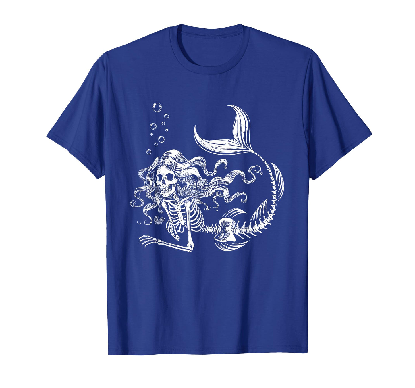 Funny Mermaid Skeleton Halloween Costume Women Girls Kids T-Shirt