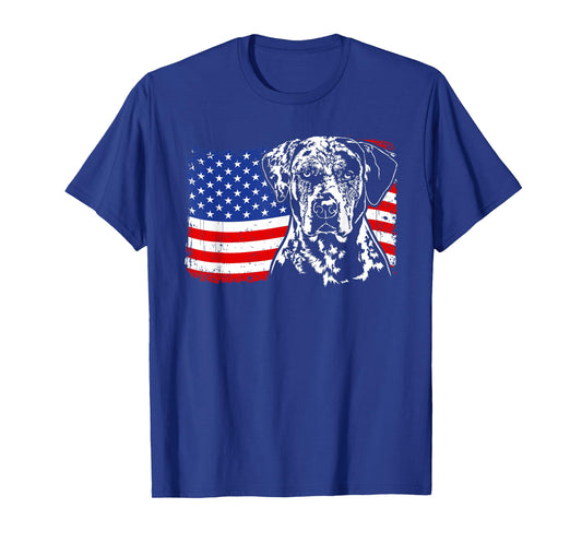 Proud Catahoula Leopard Dog American Flag patriotic dog gift T-Shirt