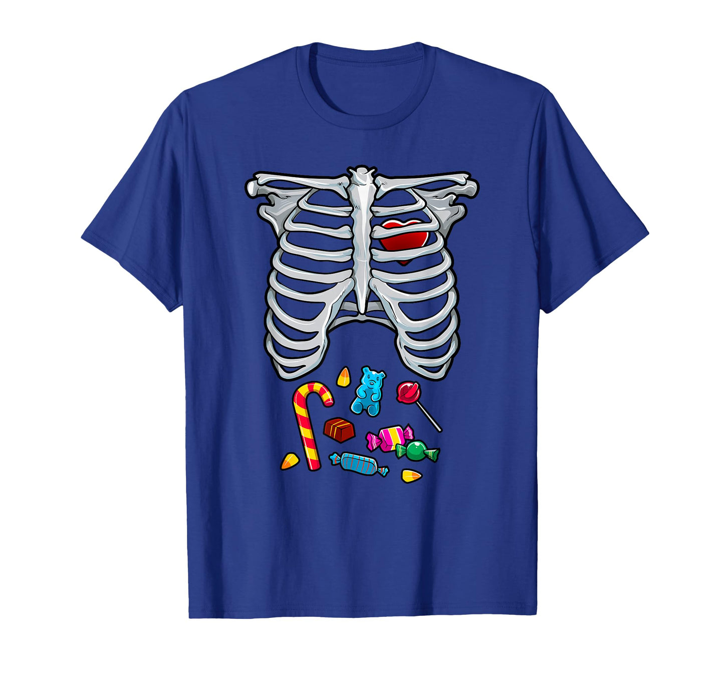 Halloween Costume XRay Skeleton Rib Heart Candy Adult Kids T-Shirt