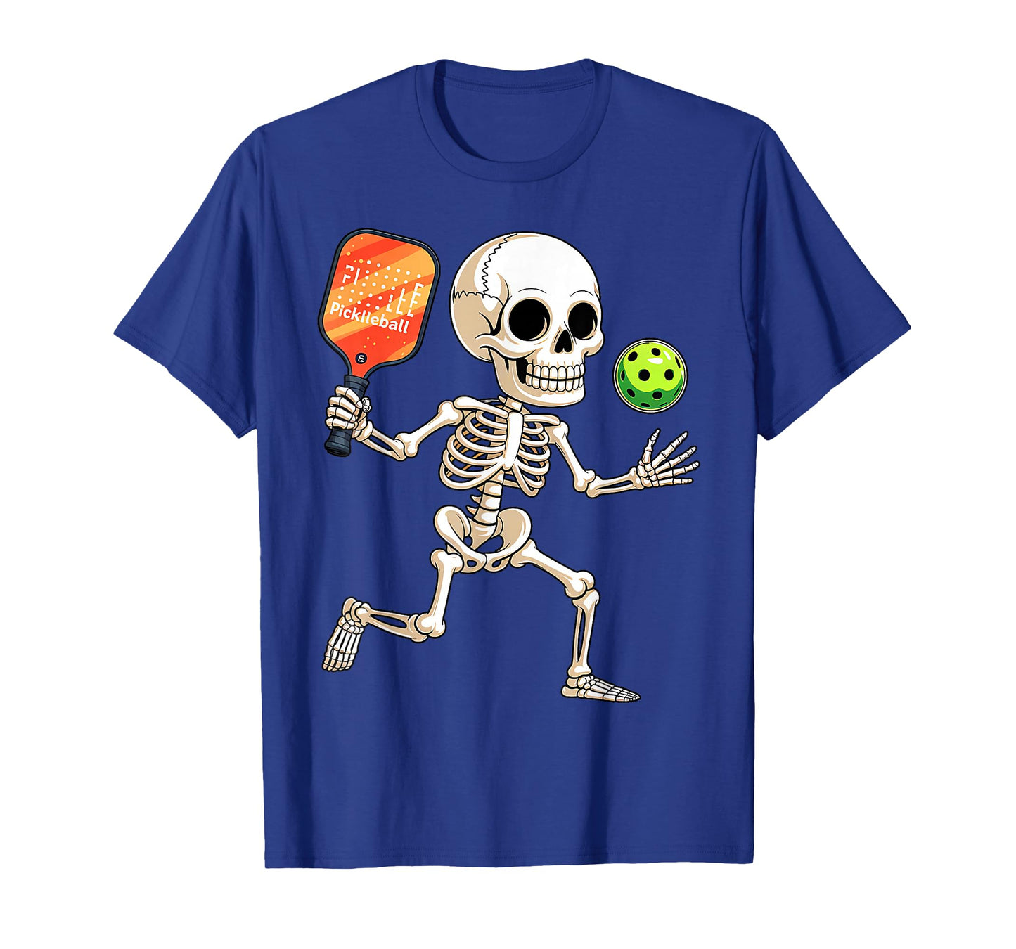 Skeleton Playing Pickle Ball Halloween Costume Funny Men Boy T-Shirt