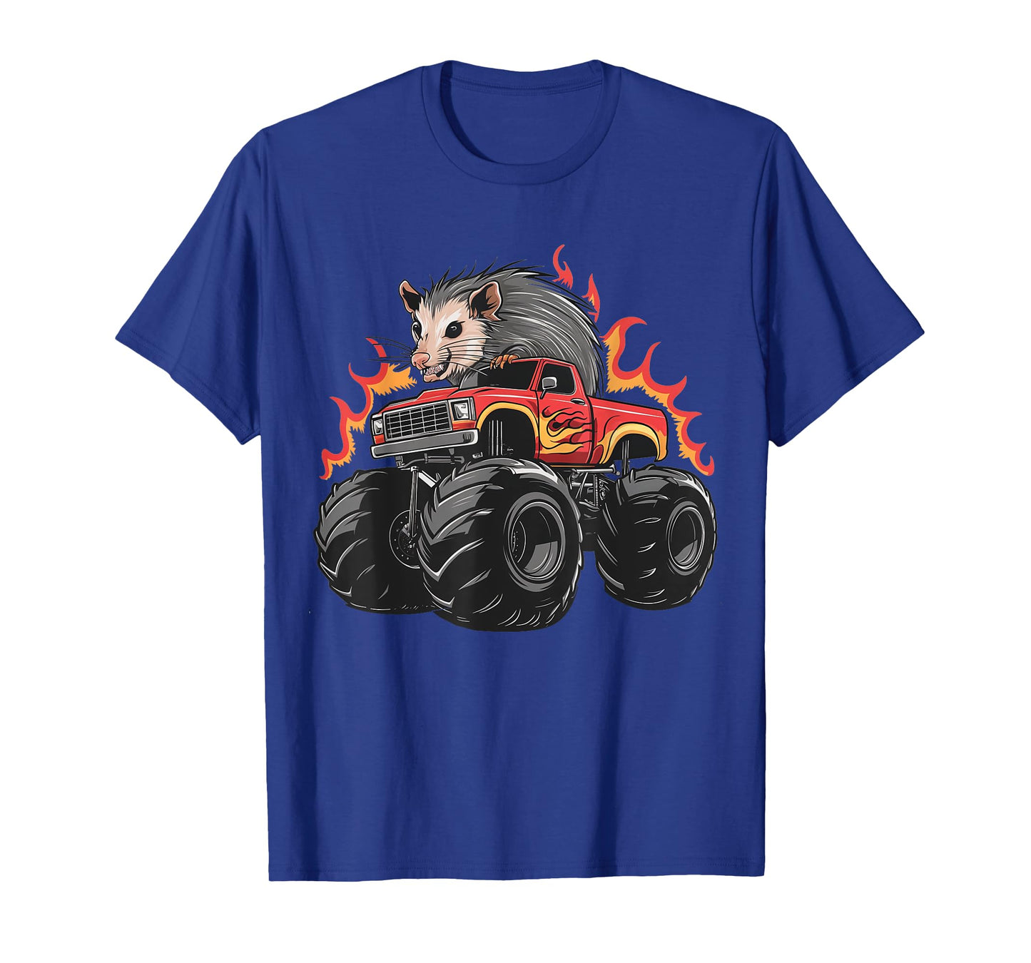 Angry Opossum Monster Truck Birthday Retro Truck T-Shirt