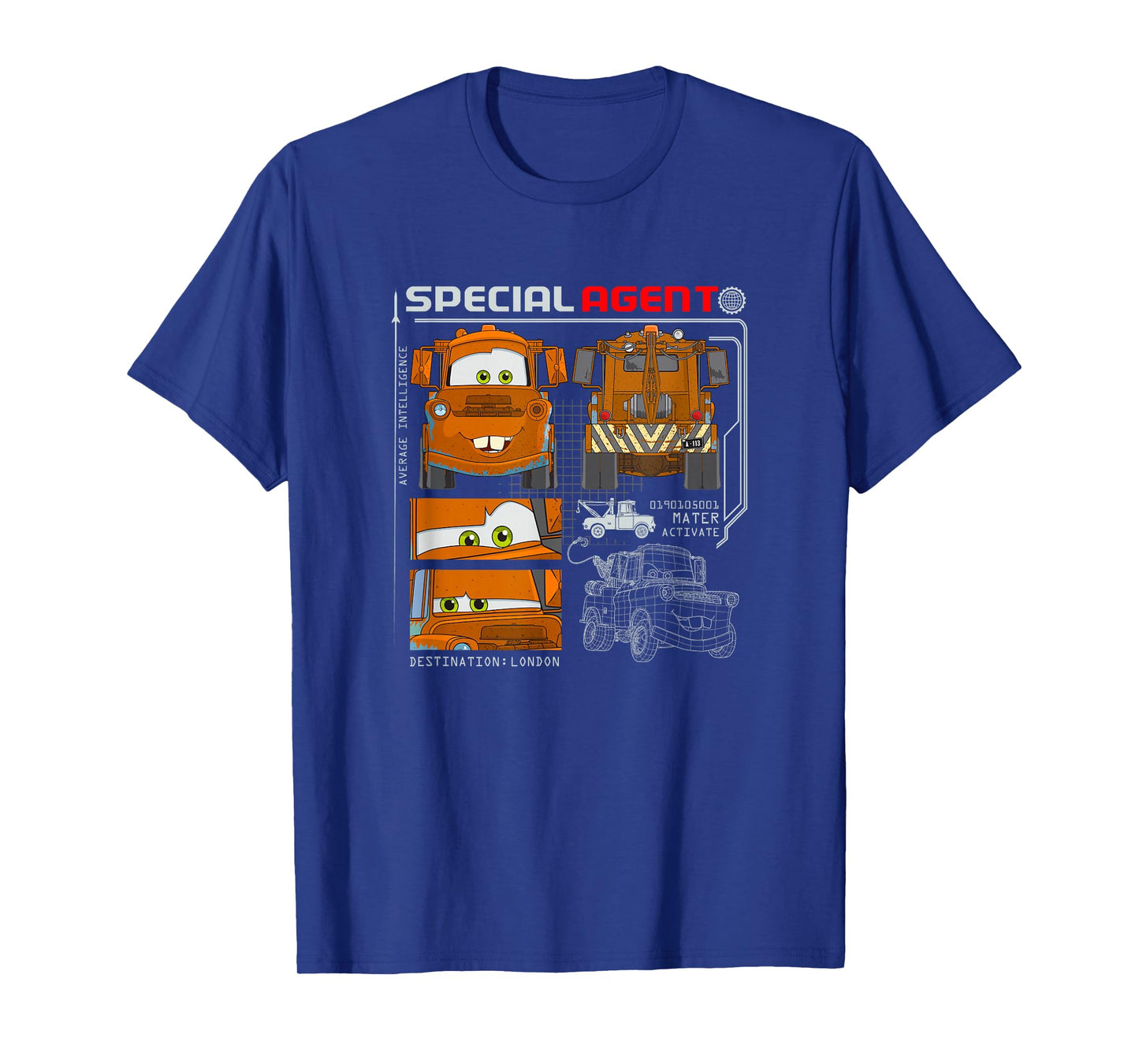 Disney Pixar Cars 2 Special Agent Tow Mater Specs Poster T-Shirt