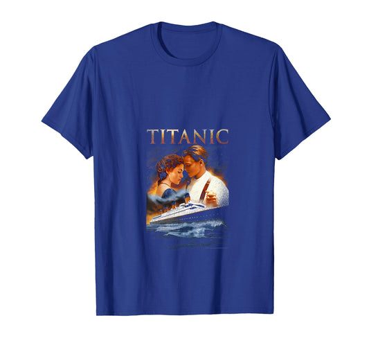 Womens Titanic Iconic Jack & Rose Retro Vintage Big Chest Poster V-Neck T-Shirt