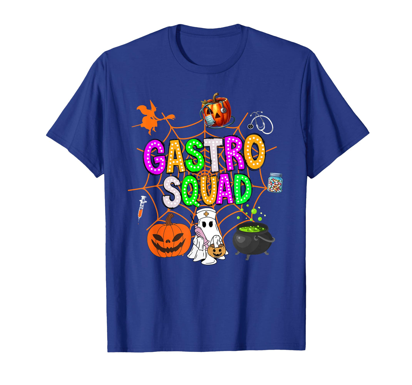 Retro Gastro Squad Ghost Spooky Halloween Endoscopy Nurse GI T-Shirt