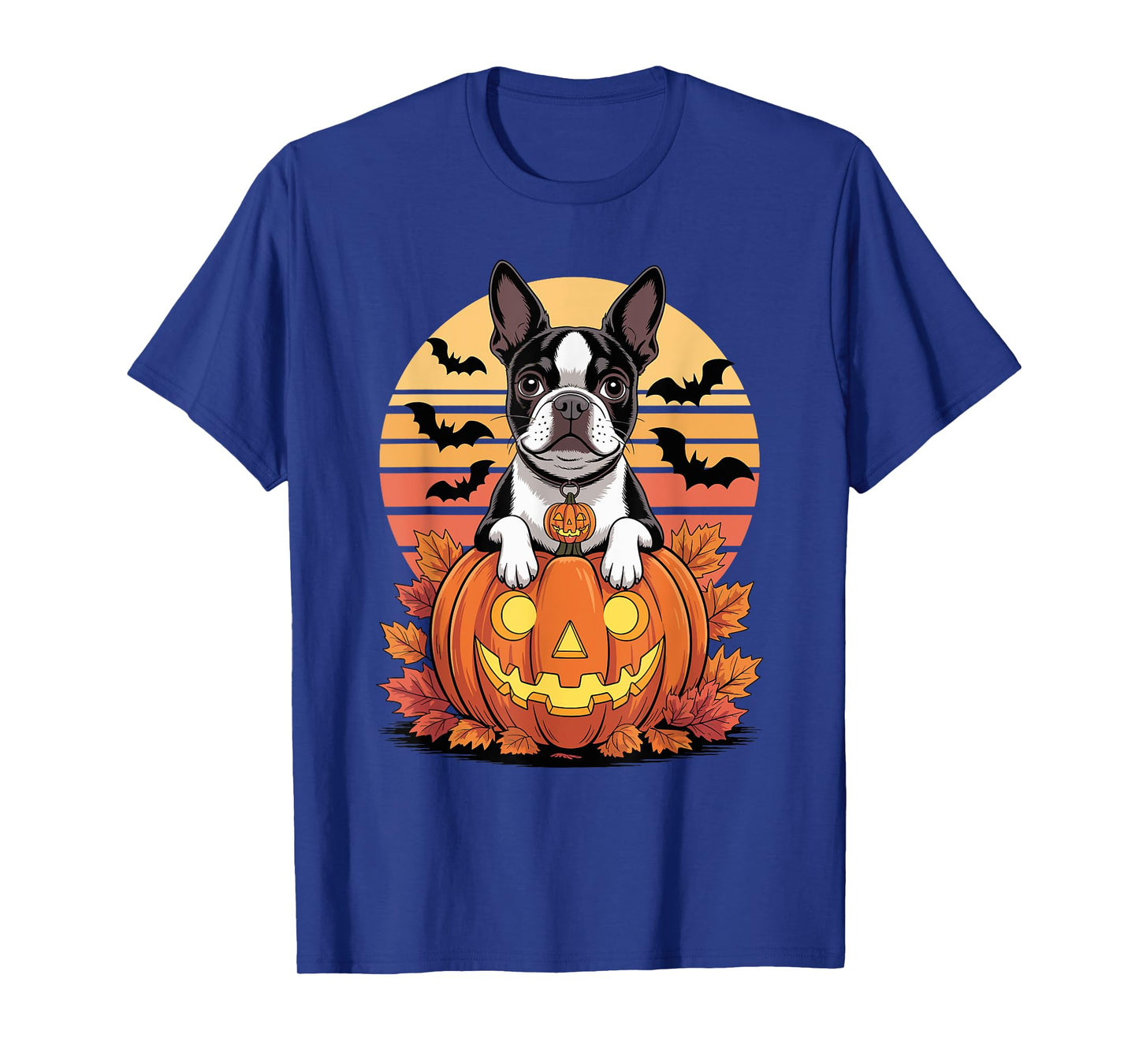 Halloween Retro Boston Terrier T-Shirt