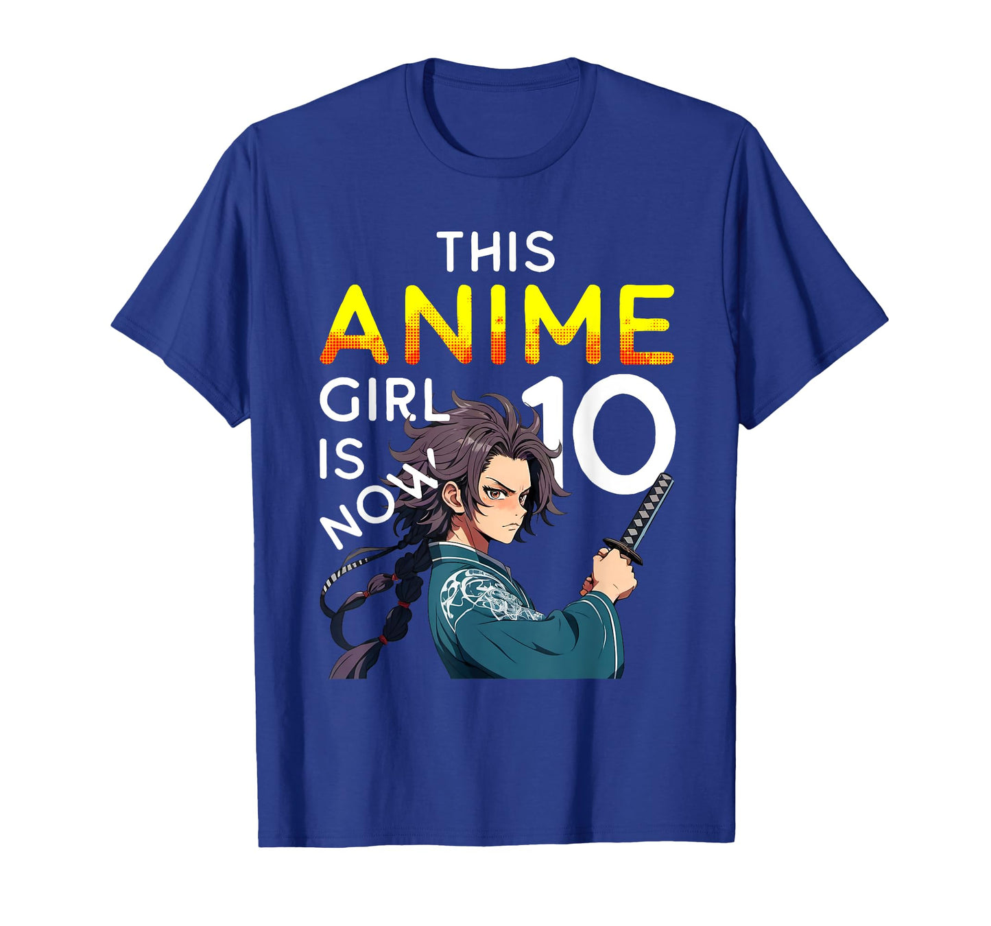 This Anime Girl Is Now 10 Years Old 10th Birthday Kawaii Kid T-Shirt