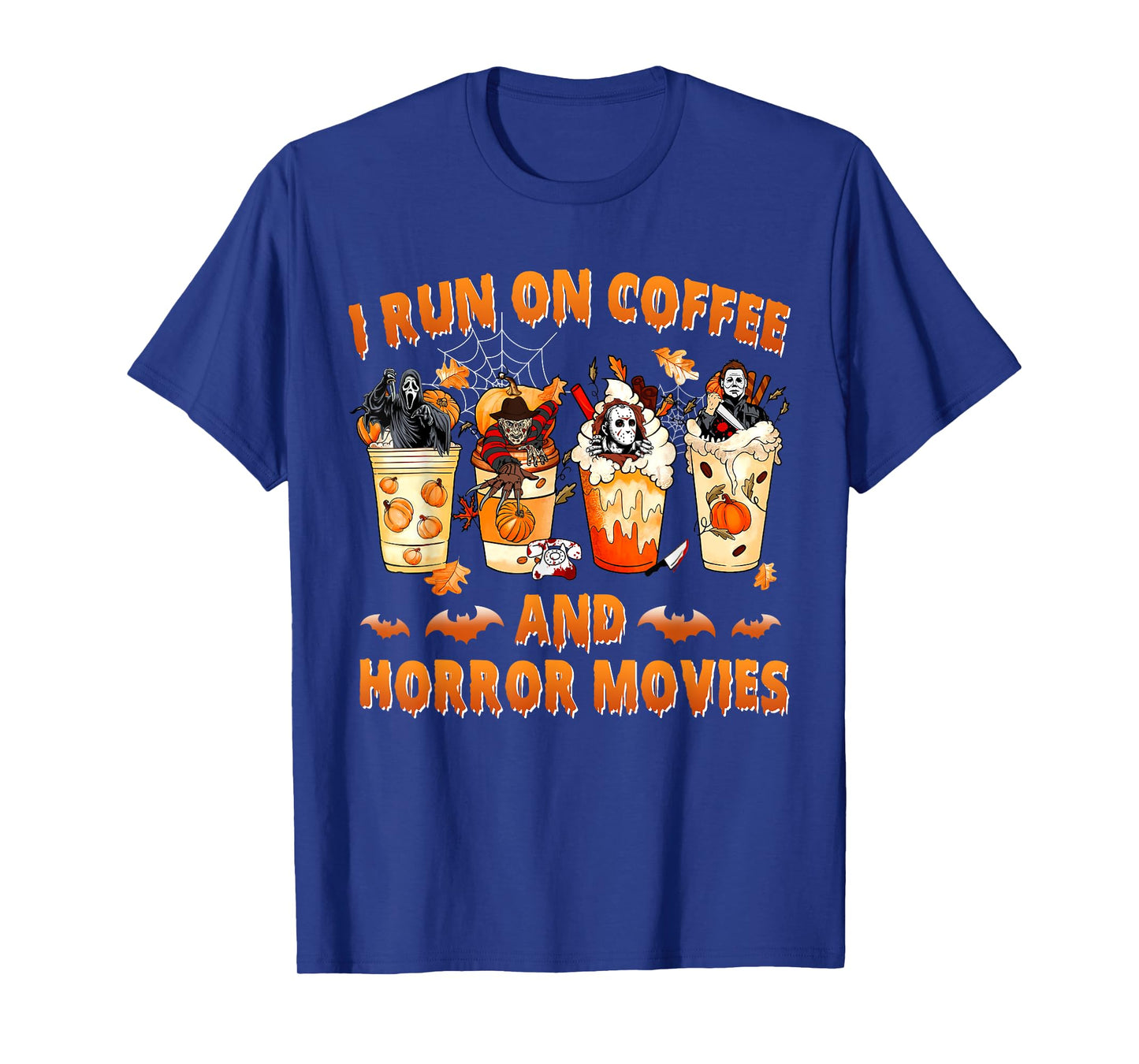 I Run on Coffee And Horror Movies Halloween Latte Coffee Cup T-Shirt