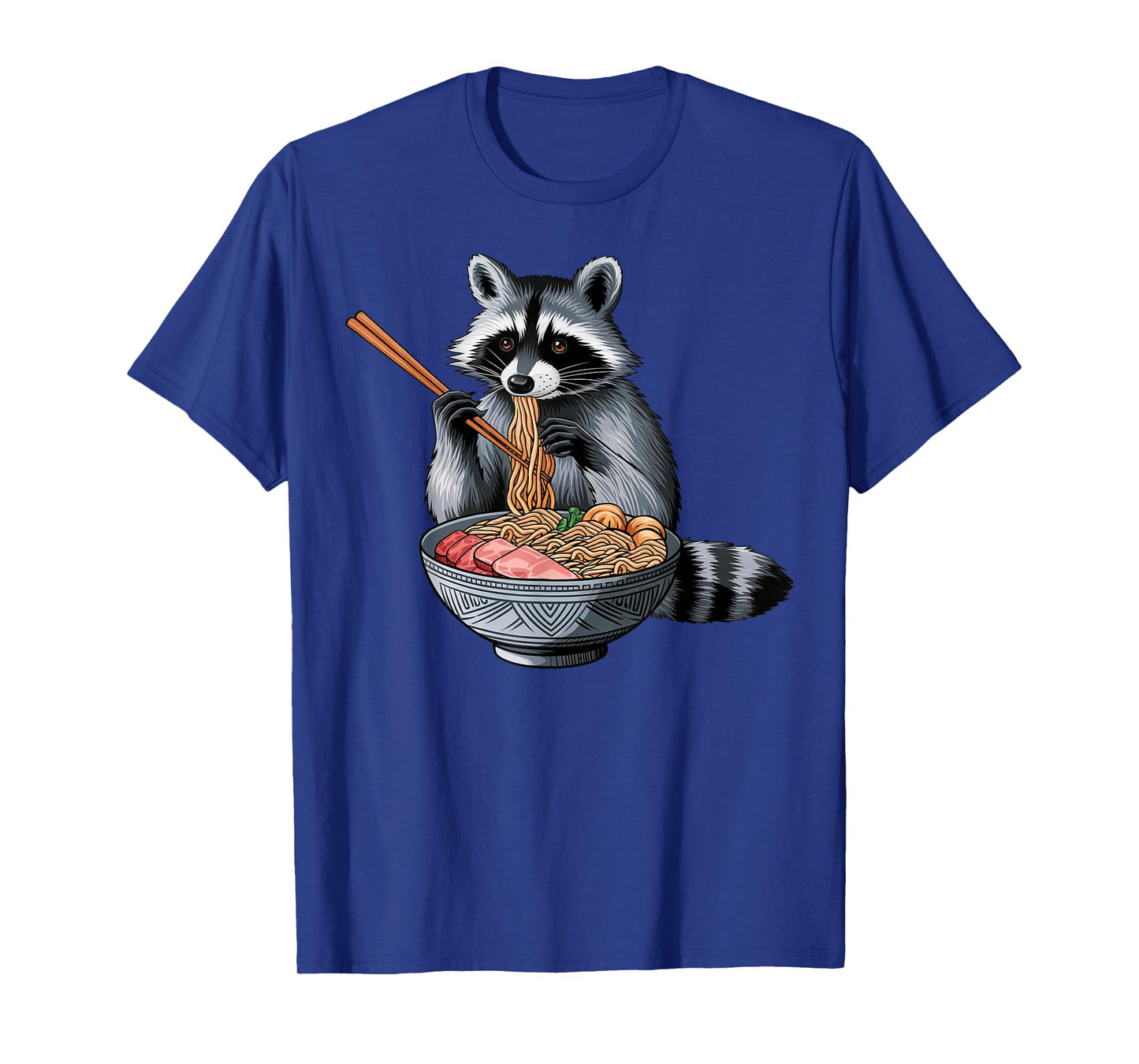 Anime Kawaii Raccoon Eating Ramen Noodles Kids Teen Girl Boy T-Shirt