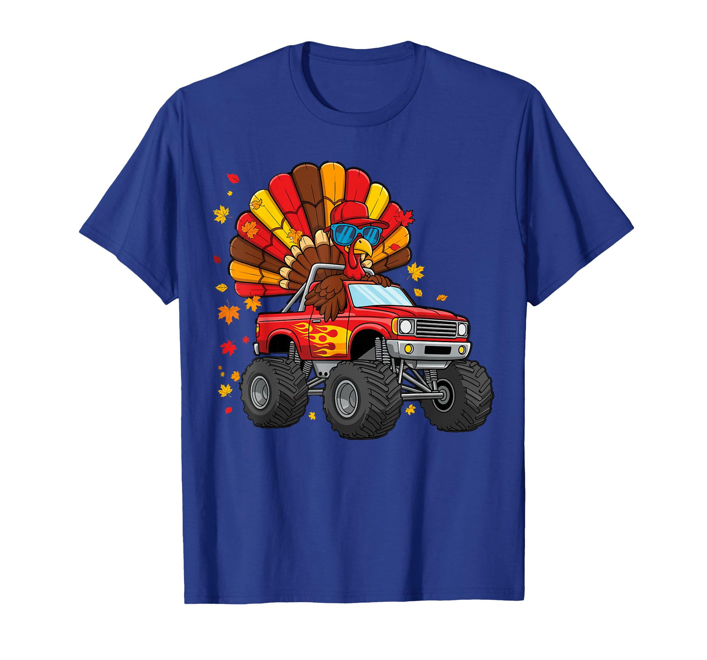 Funny Turkey Monster Truck Boys Thanksgiving T-Shirt