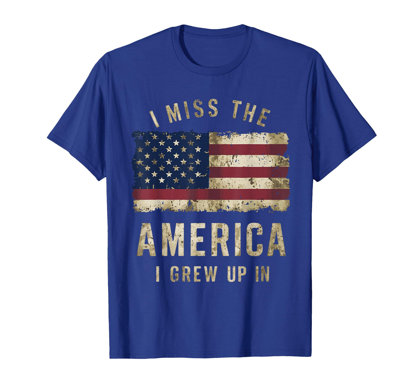 I Miss The America I Grew Up In Vintage American Flag Retro T-Shirt