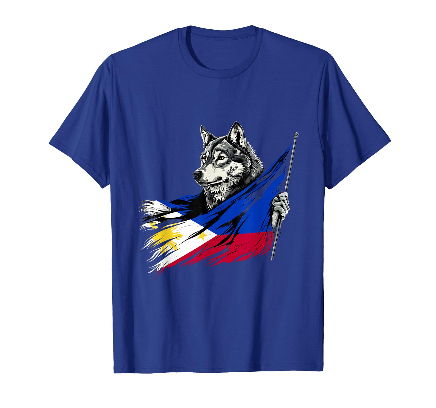 Philippines Flag Wolf Pilipinas Pride Filipino Roots Pinoy T-Shirt