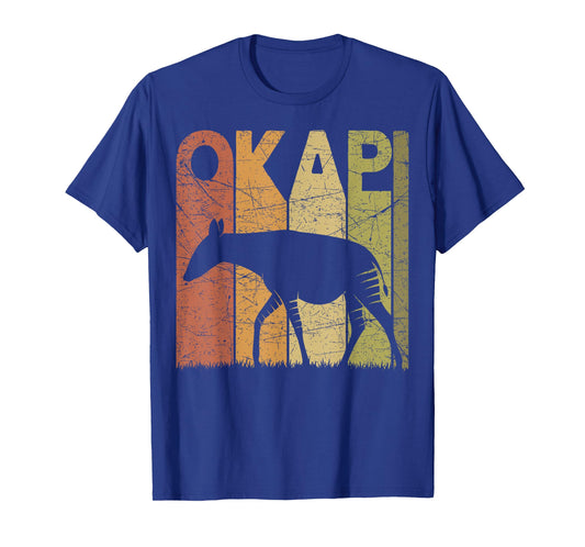 Okapi Vintage Forest Giraffe Okapi Retro Zoology T-Shirt