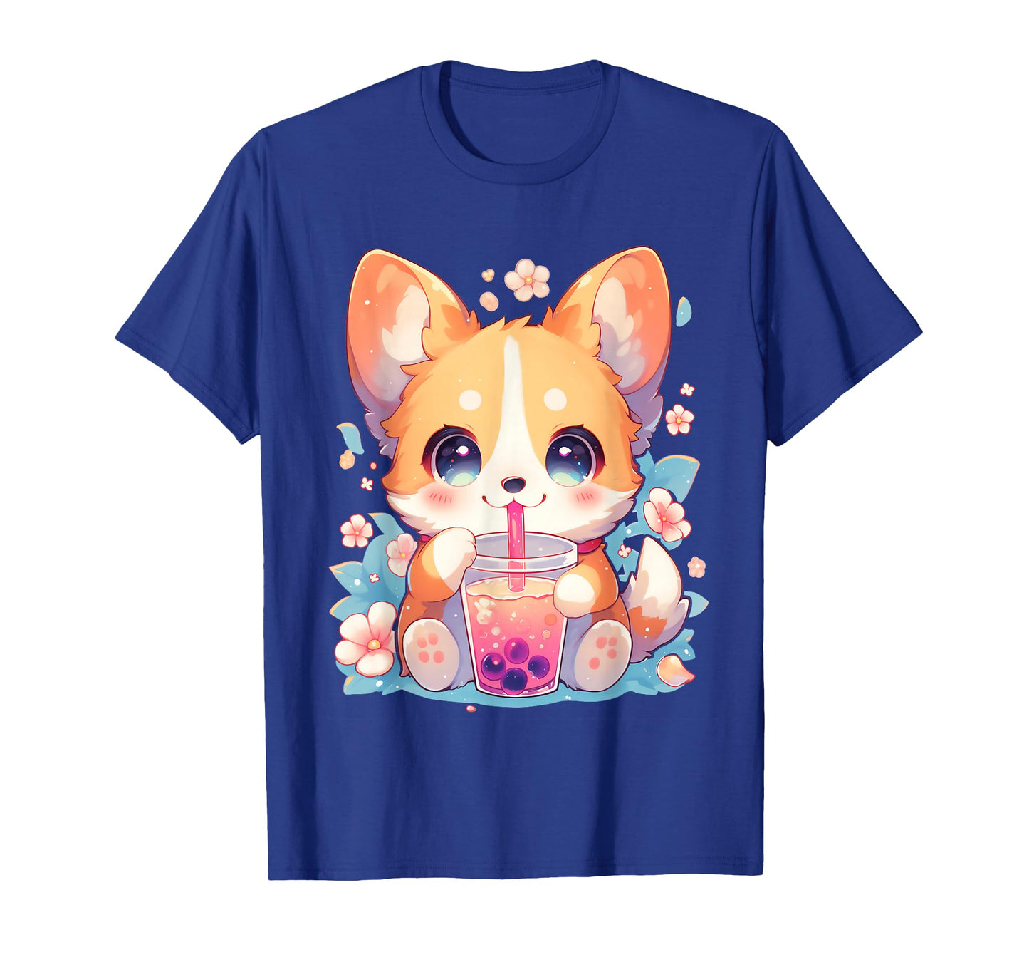 Boba Tea Bubble Tea Anime Kawaii Corgi Puppy T-Shirt