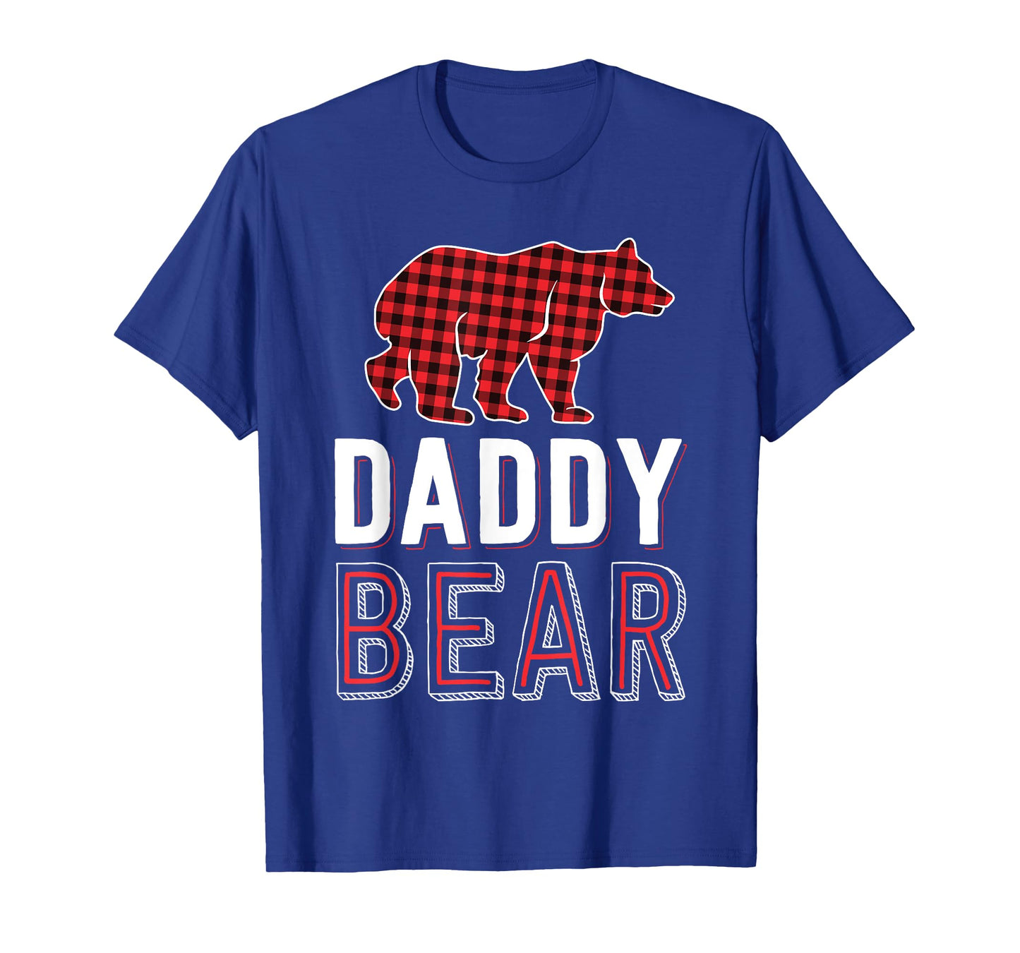 Daddy Bear Dad Red Buffalo Plaid Matching Family Christmas T-Shirt