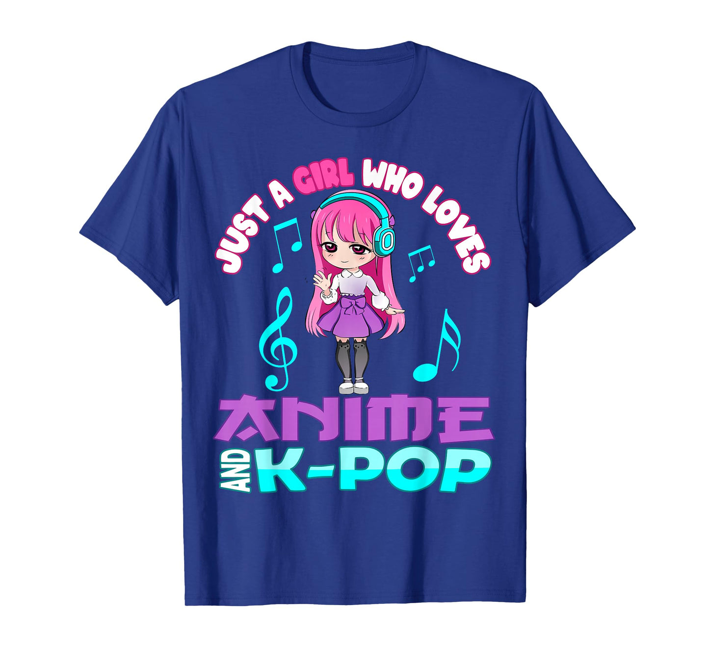 Just a Girl who loves Anime and K-pop Chibi Merch KPOP Otaku T-Shirt