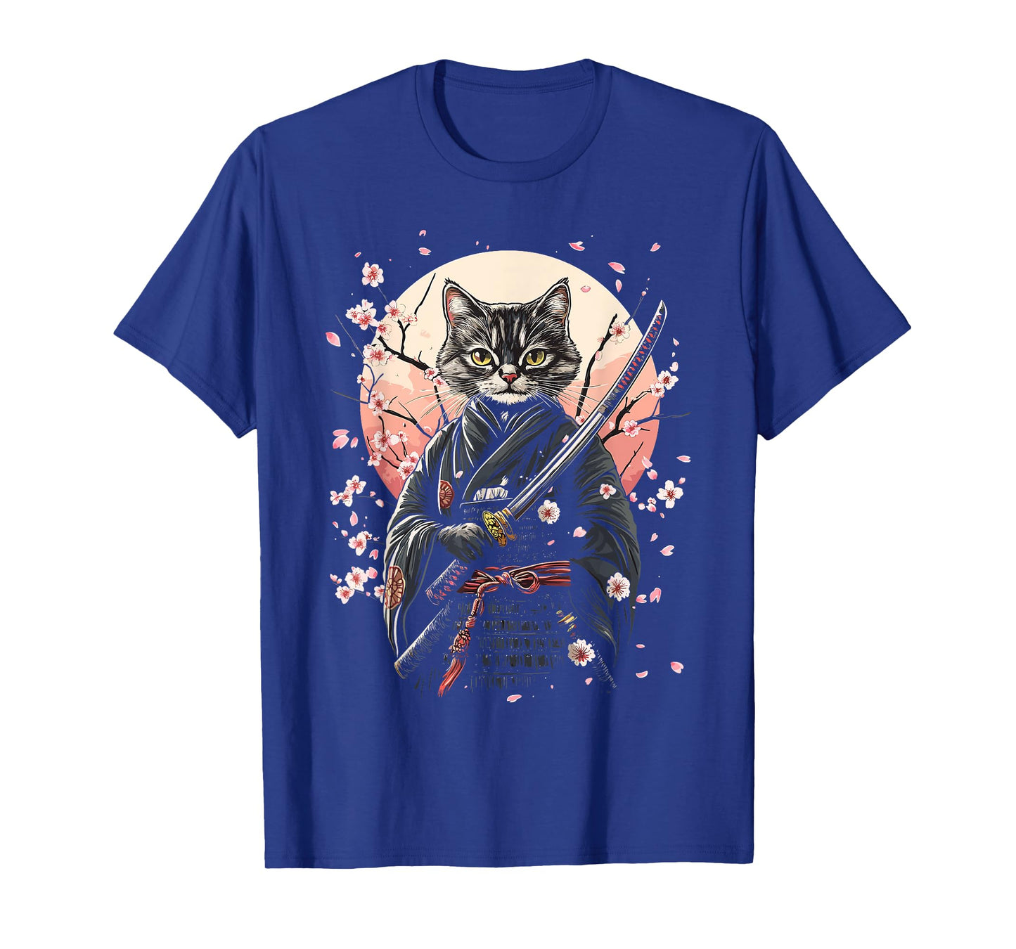 Samurai Cat Katana Warrior Fighter Japanese Art T-Shirt