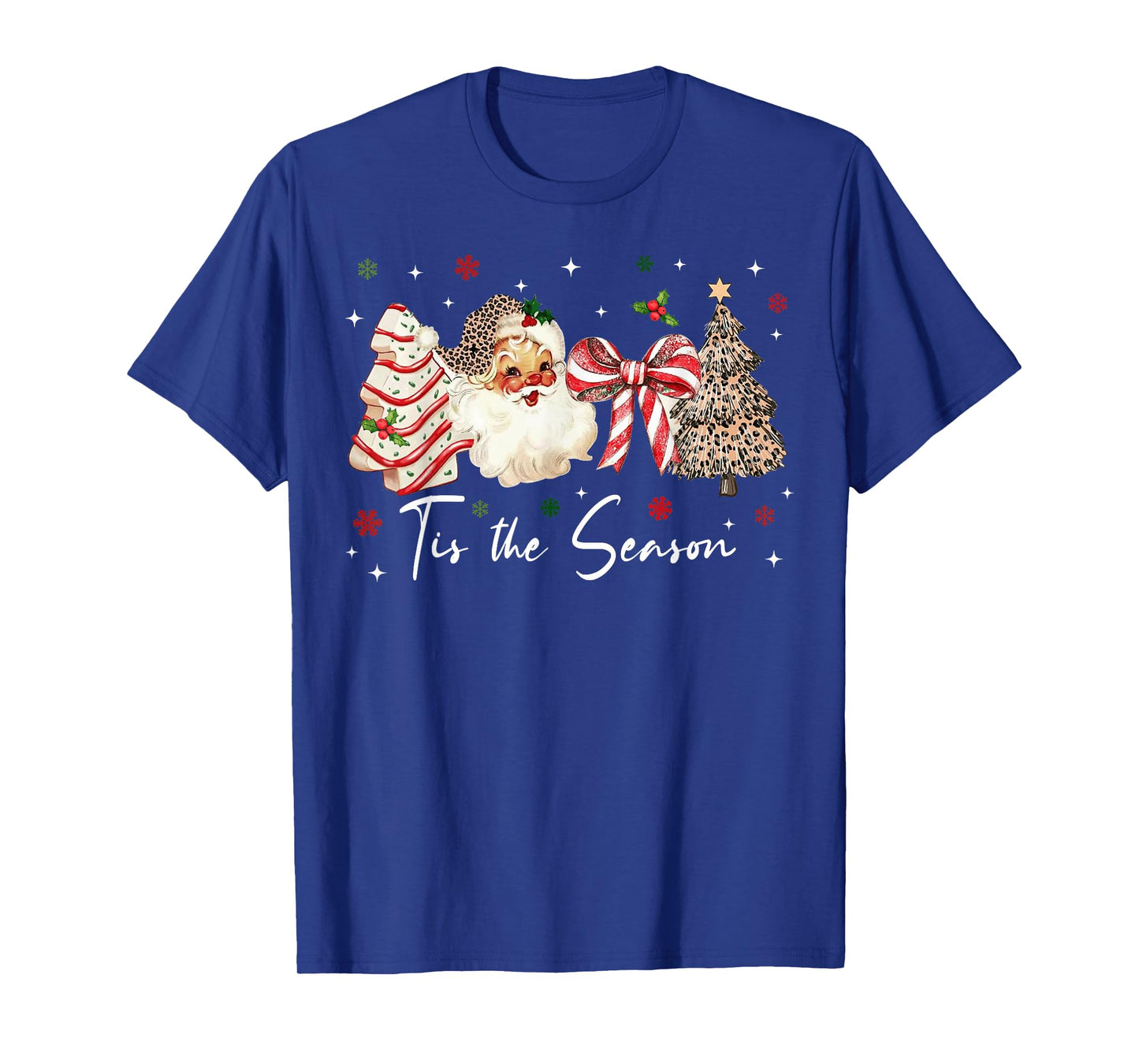 Tis The Season Design Santa Christmas Tree Cakes Debbie T-Shirt