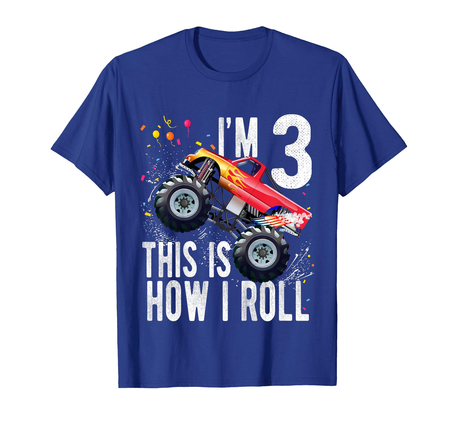 Kids 3 Year Old Shirt 3rd Birthday Boy Monster Truck Car T-Shirt