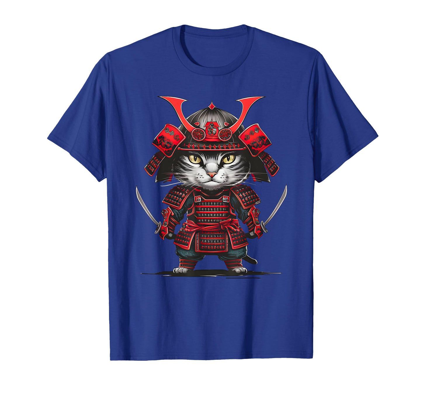 Traditional Japanese Samurai Cat Funny Parody Japanese Anime Men Women Girls Kids T-Shirt