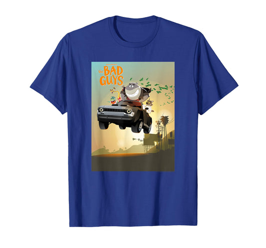 The Bad Guys Group Getaway Car Poster T-Shirt