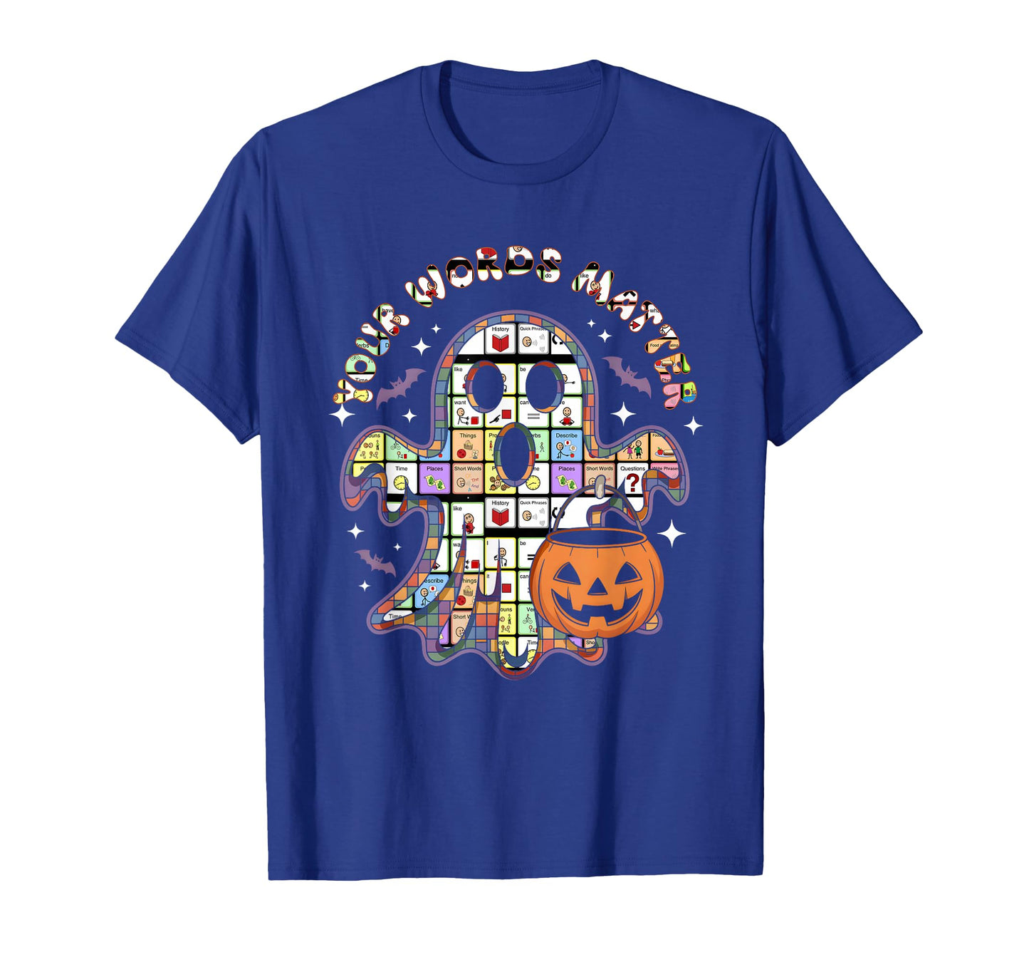 Your Word Matter SLP Speech Therapy AAC Ghost Halloween T-Shirt
