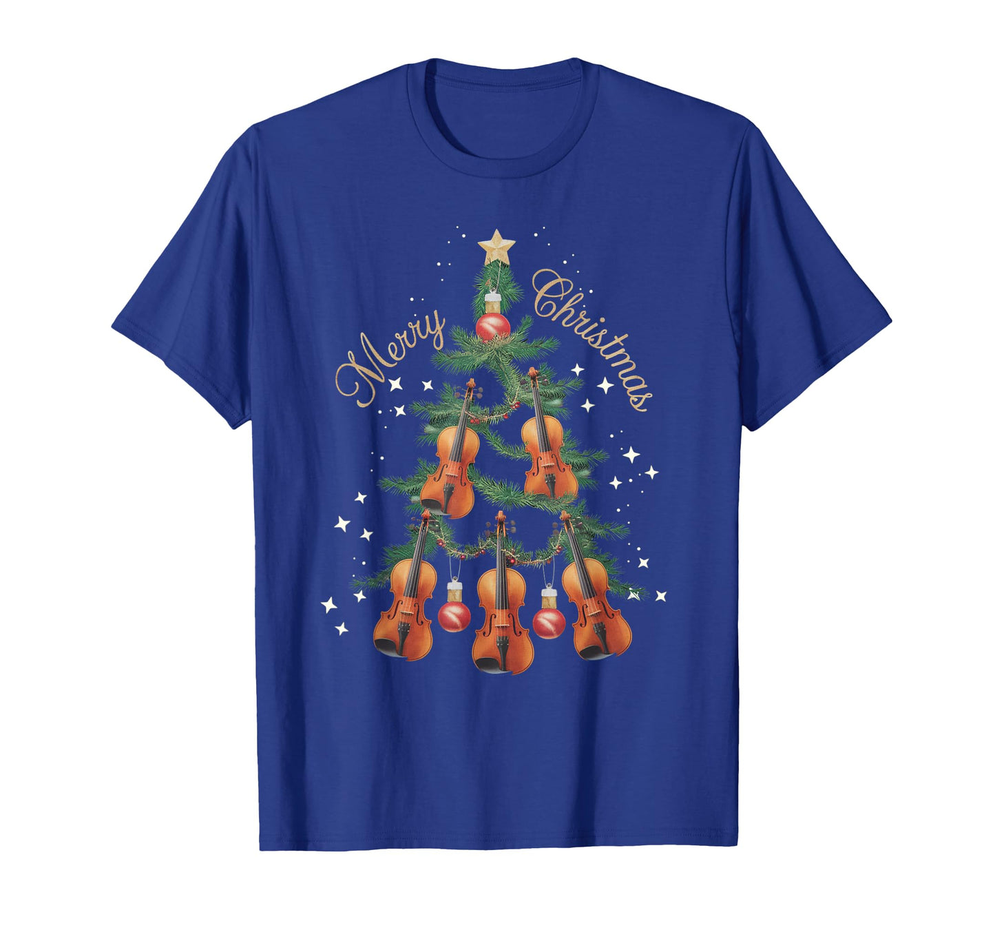 Violin Xmas Tree Violins Christmas Tree Merry Christmas T-Shirt