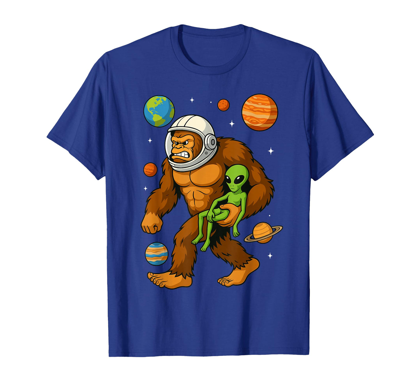 Astronaut Bigfoot Alien Space Funny UFO Space Tee T-Shirt