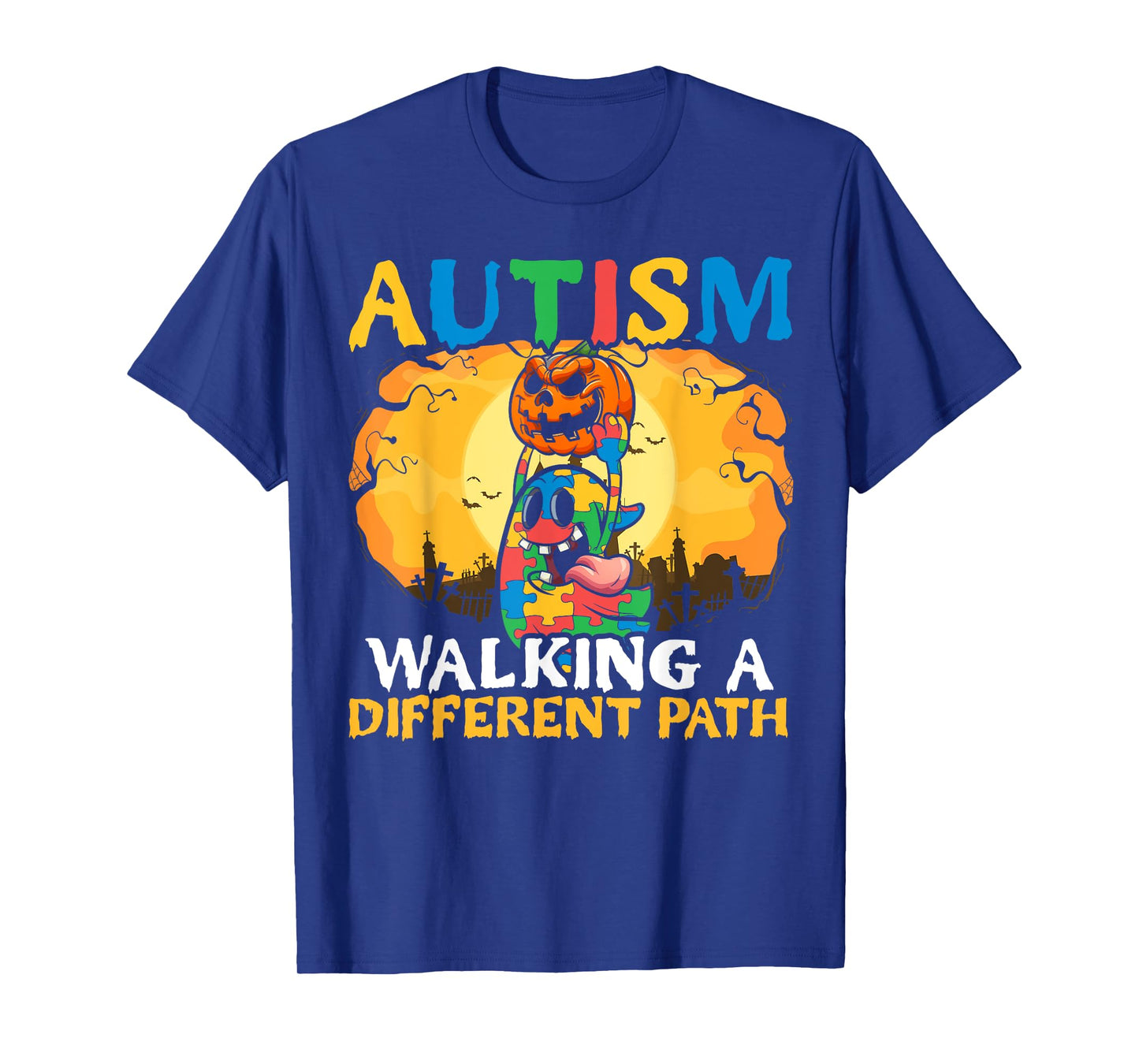 Autism Halloween Puzzle Trick Or Treat Autism Awareness T-Shirt