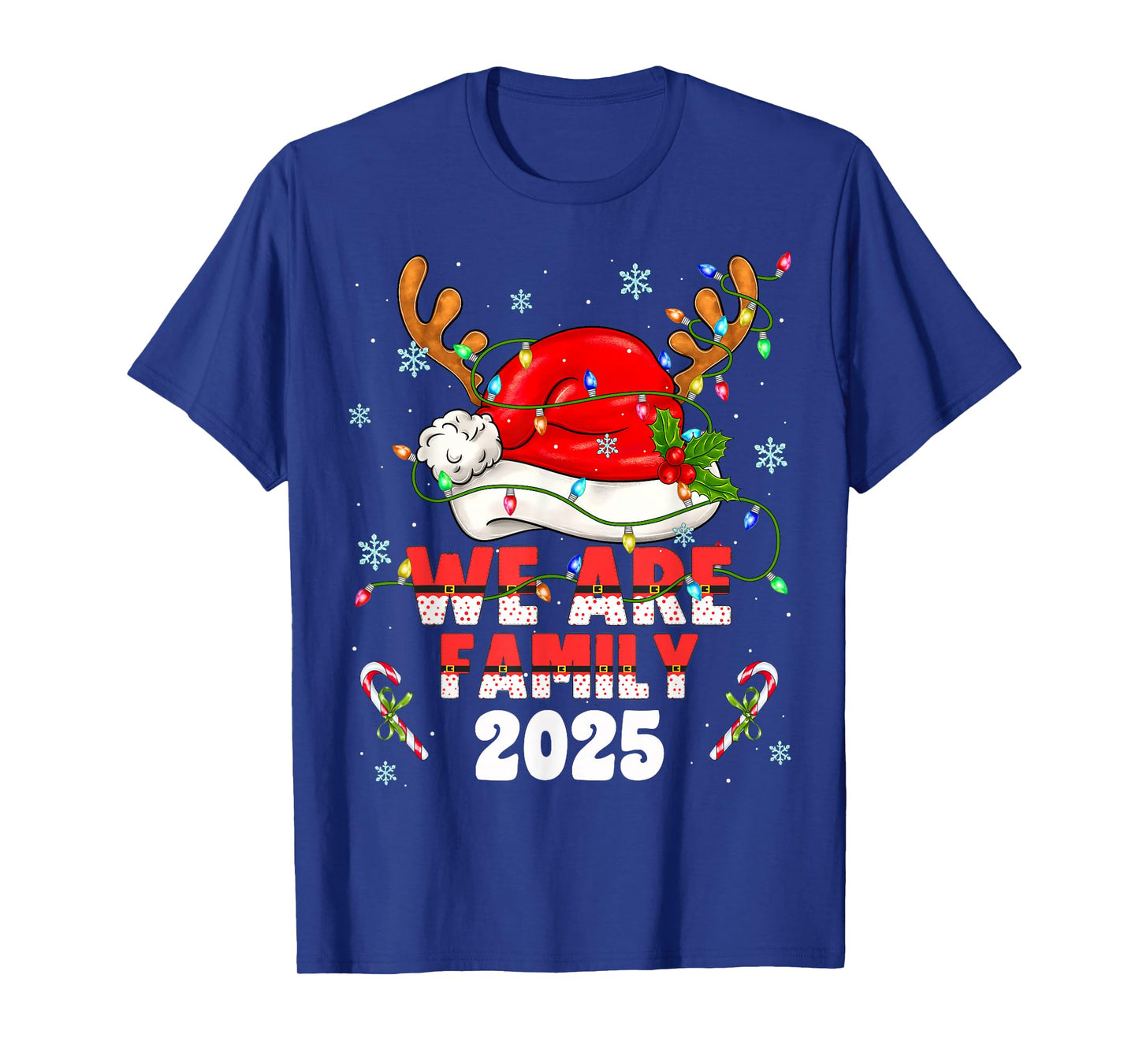 We are Family 2025 Christmas Tree Santa Pjs Group Matching T-Shirt