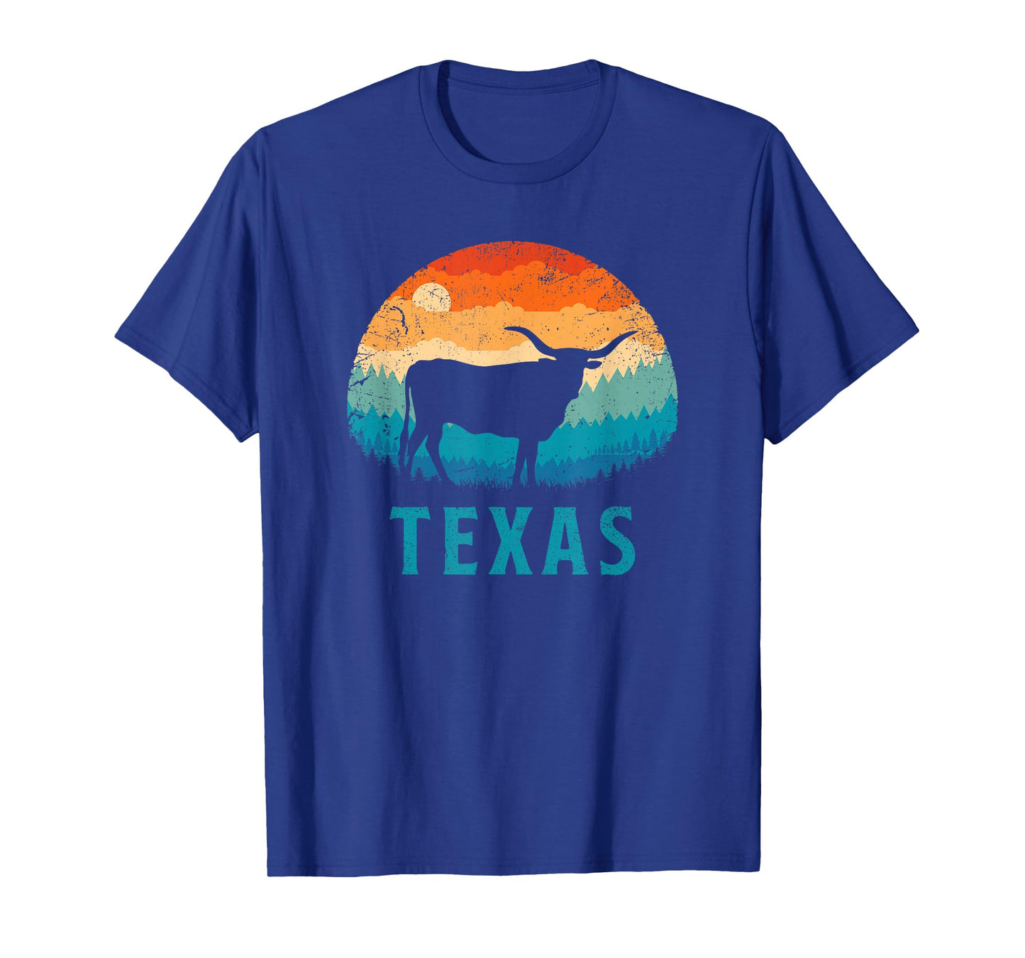 Texas Longhorn Cow Vintage Texan Cattle Herd Retro Lone Star T-Shirt