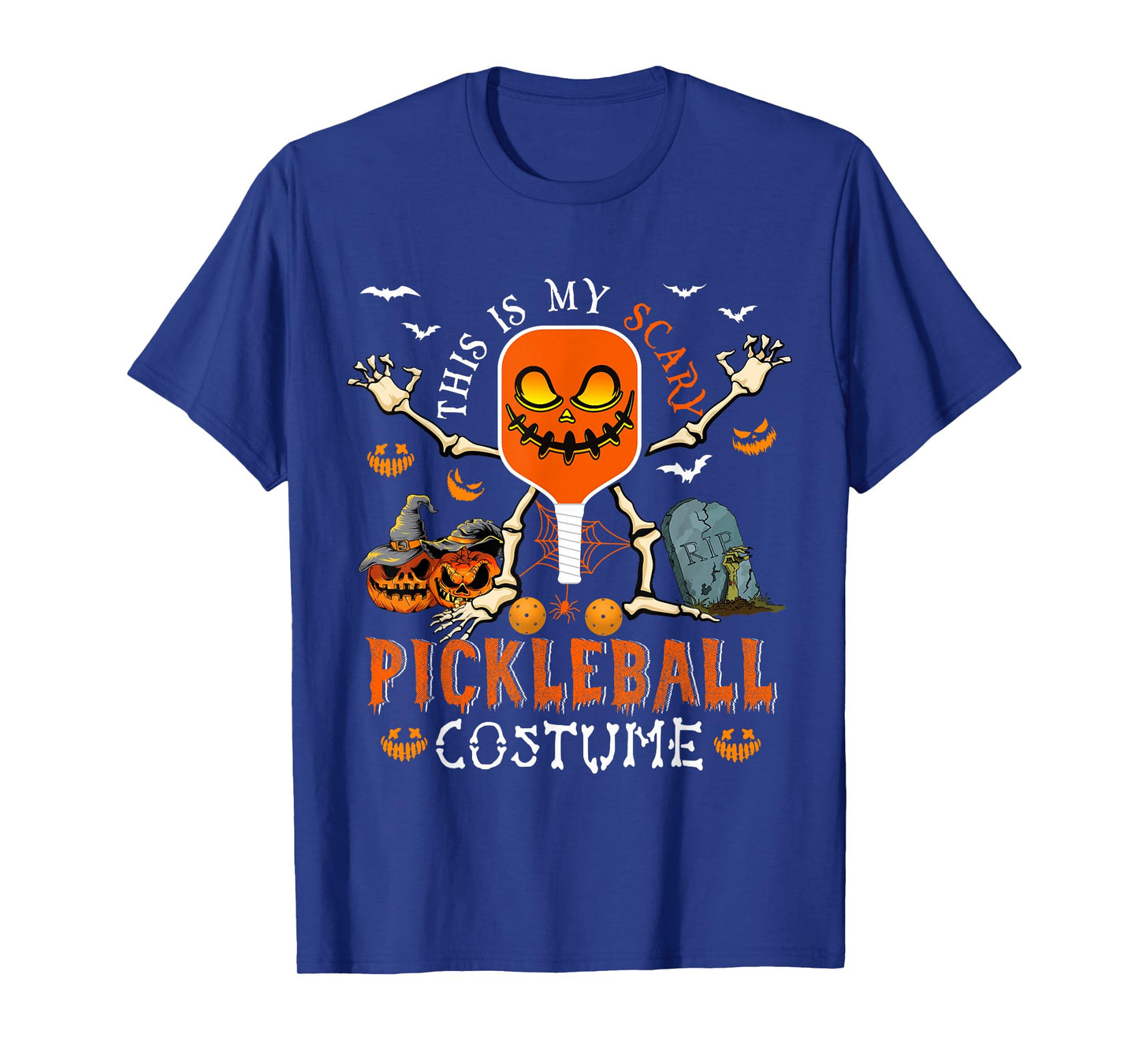 This Is My Scary Pickleball Costume Halloween Skeleton Lover T-Shirt