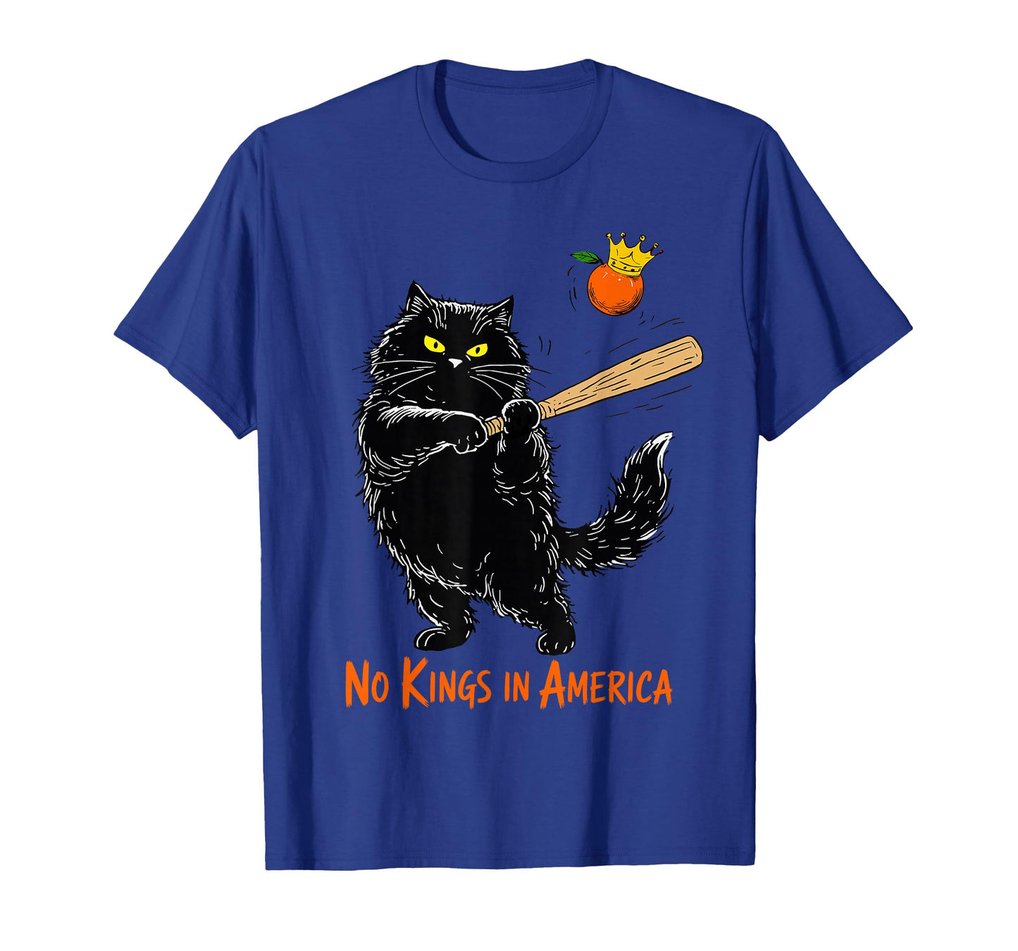 Cat Baseball No Kings in America Protest Fight Oligarchy T-Shirt