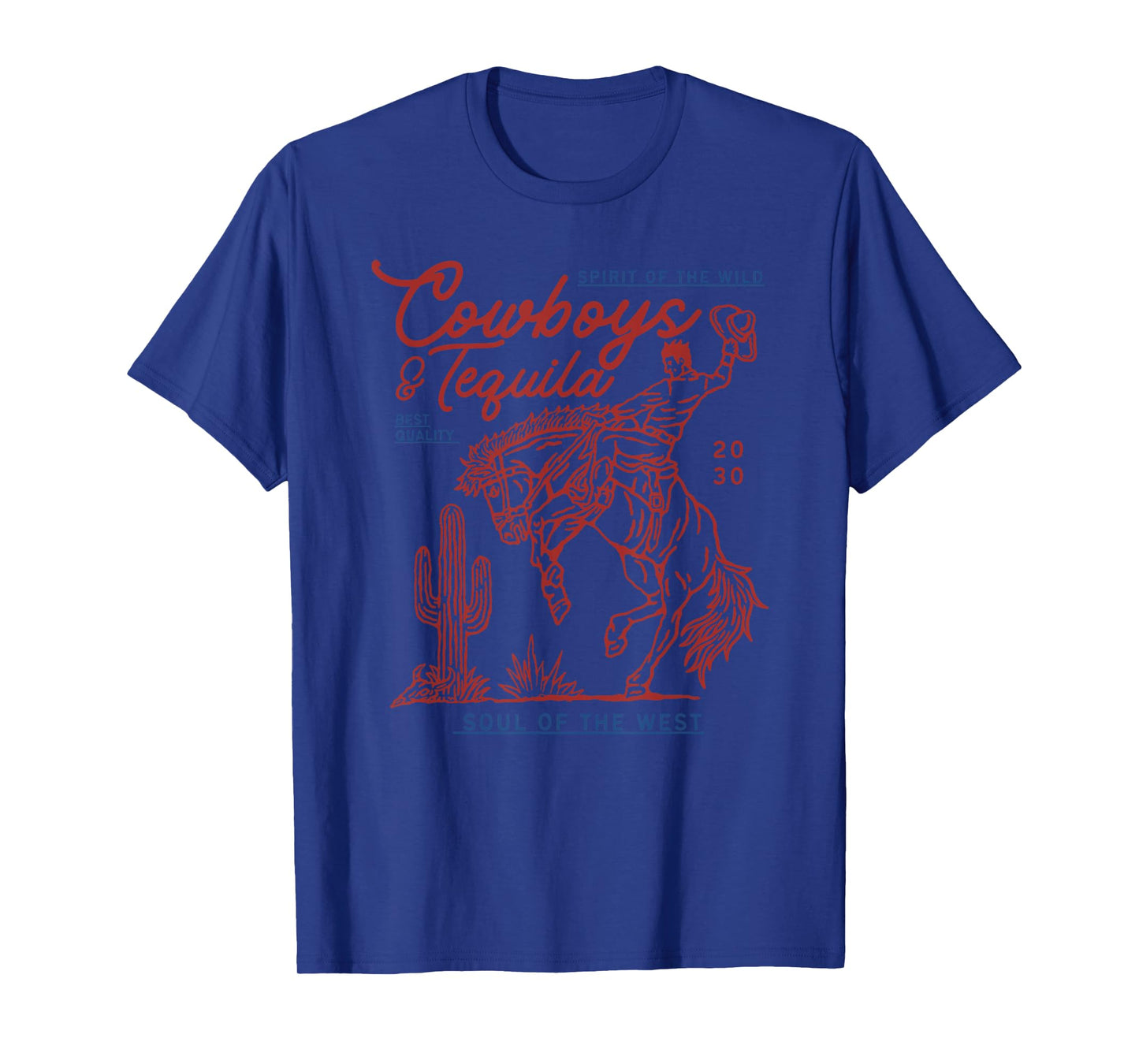 Texas Cowboys and Tequila Vintage Country Rodeo T-Shirt