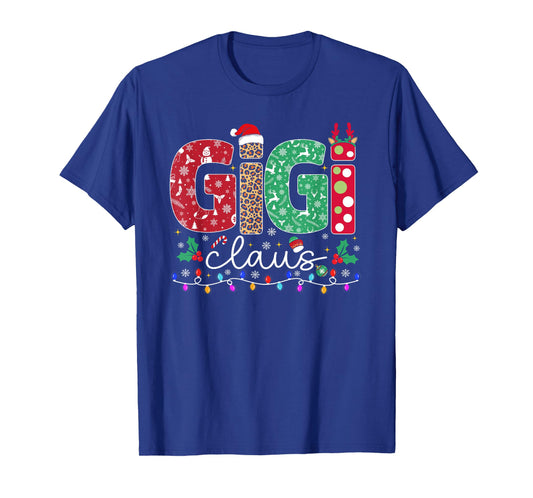 Family Christmas Shirt Women Funny Xmas Lights Gigi Claus T-Shirt