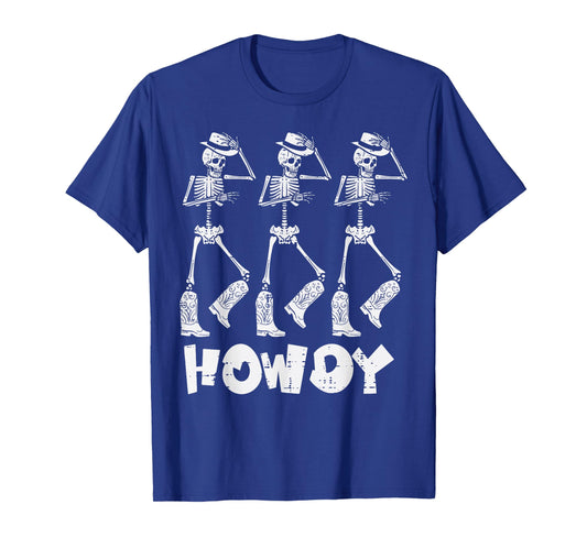 Halloween Cowboy Skeletons Howdy Costume Men Women Kids Boys T-Shirt