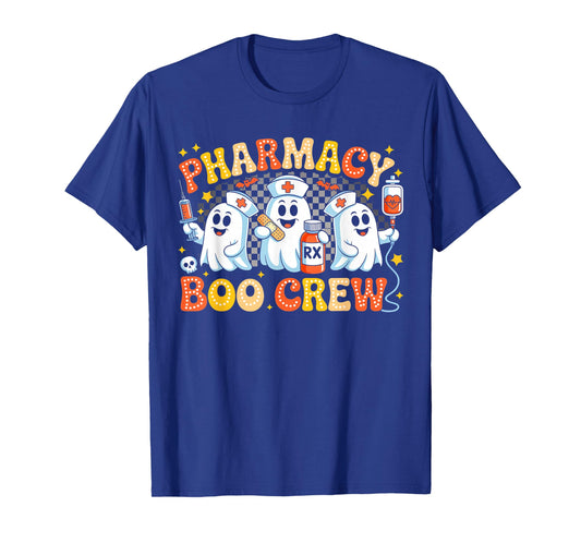 Groovy Pharmacy Boo Crew Ghost Pharmacist Tech Halloween T-Shirt