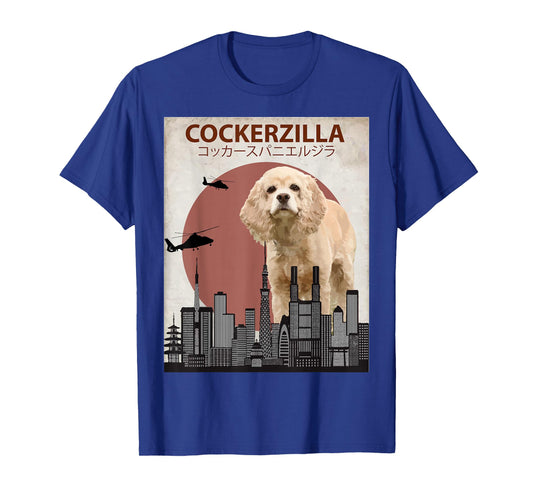 Cockerzilla Funny Cocker Spaniel T-Shirt | Dog Lovers Gift T-Shirt